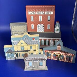 The Cats Meow Charming Wooden Village Art Set